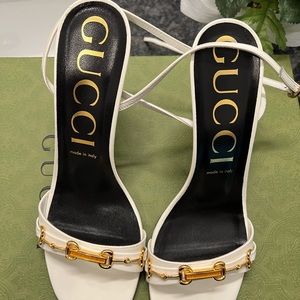 White Gucci Sandal Heels
